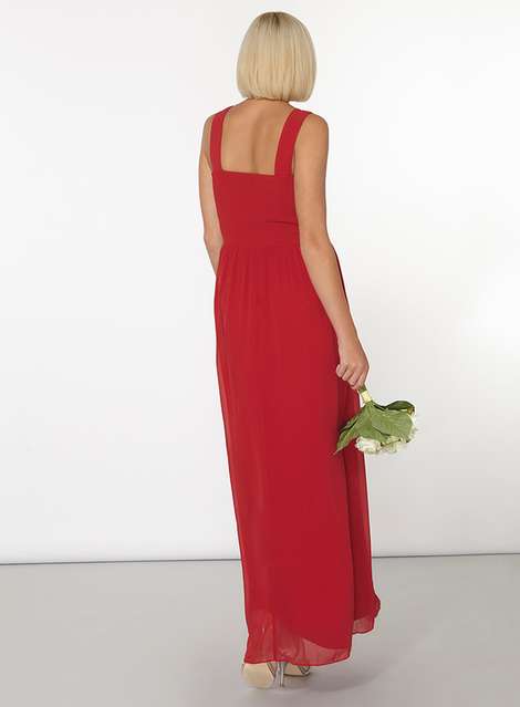 **Showcase Josie Red V-Neck Maxi Dress